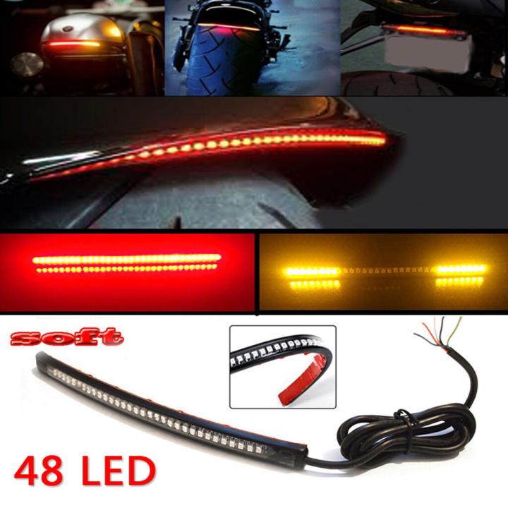 Multifunctions LED Motorcycle Strip Light Brake Tail Turn Signal License Plate Encounter