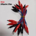 1Pair- Mini Battery Clips Test Leads 45cm Cables Length Double Ended Head Jumper Wire Clip . 