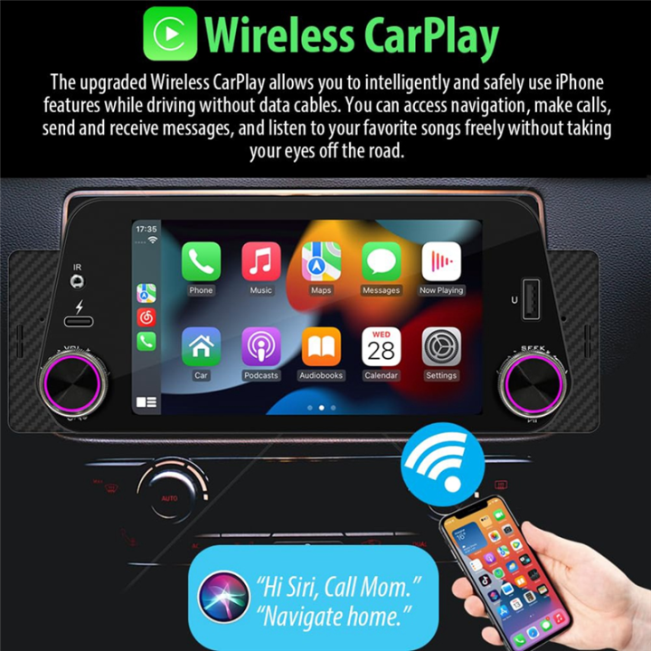 Single%20Din%20Car%20Stereo%20Car%20Stereo%20Car%20Radio%20with%20Wireless%20CarPlay/Android%20Auto,%20Touchscreen%20Radio,%20Bluetooth,%20Backup%20Camera,%20Mirror-Link%20-%20Image%204