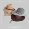 Summer Wide Brim Breathable Men's Sun-Shade Sun Hat Beach Travel Casual Hat Outdoor Knight Cowboy Hat.