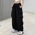 Y2K Women Streetwear Cargo Pants Casual Baggy Wide Leg Straight with Big Pockets Jogging Trousers Vintage Female Sweatpants. 