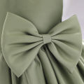 GC Flower Girl Bow Tutu Dress Kids Baby Girl Princess Dress Bow Dresses Summer Wedding Party Pageant Gown.