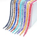 Gilding Flat Shoe Laces Cashew Flower Shoelaces for Sneakers Hand-painted Sports Casual Basketball Tennis Shoelace Shoestrings.