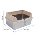 Stainless Steel Cat Litter Box Easy To Clean Odor Blocking Large Kitty Litter Box with Scoop for Big Cats. 