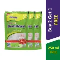 ( Buy 2 Get 1 Free) Cleanzy Dish Wash Liquid - 250ml x 3pcs Dish Washing Refill Pack. 