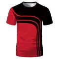Summer Thin Section Round Neck Short Sleeve Simple Black Red and We Color Scheme Men's Top T-shirt Trend Bottoming Shirt Fash.
