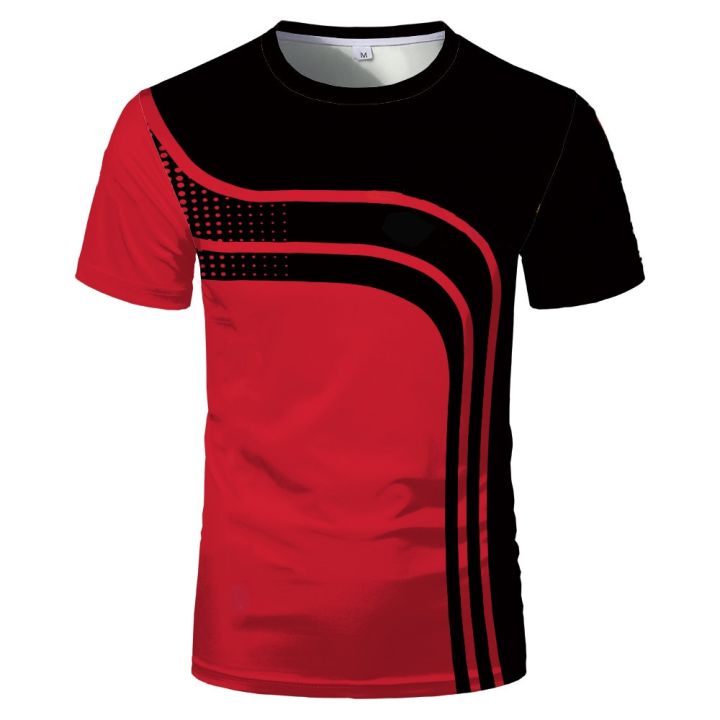 Summer%20Thin%20Section%20Round%20Neck%20Short%20Sleeve%20Simple%20Black%20Red%20and%20We%20Color%20Scheme%20Men's%20Top%20T-shirt%20Trend%20Bottoming%20Shirt%20Fash%20-%20Image%205