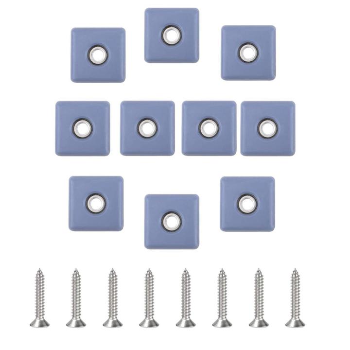 BRADOO- 16pcs Furniture Sliders 40mm Furniture Leg Protectors with Screws Square Chair Leg Protectors Furniture Glide Pads