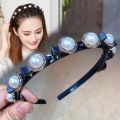 【beauty code store】Net double layer braided hairpin bangs fixed headband hair clip headdress.