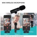 2.4GHz Wireless Microphone Clip-on Lavalier Microphone Transmitter Receiver Live Video Recoding Interview K9.