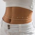 Pearl Belly Chain Waist Chain for Women Girl Sequin Belly Chain Bikini Body Jewelry Party Dress Beach Accessories.