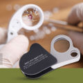 Foldable Diamond Jewelry Magnifying Glass Dual Lens 30X 50X Pocket Loupe Magnifier Magnifying Tools for Gems Jewelry Identifying.
