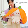 HelloKimi Strawberry Rabbit Plush Cute Bunny 2 In 1 Long Ear Fruit Animal Stuffed Doll Plush Toys Creative Transformation Of Rabbit Doll Plush Doll Reversible Carrot Strawberry Bunny Plush . 
