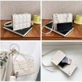 Korean Fashion Embossed Flap Crossbody Bag Mini Purses and Handbags Luxury Designer for Women Purses Square Shoulder Bag. 