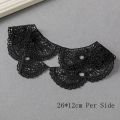 1 Pair White Neckline Collar Lace Fabric Embroidery Carft DIY Dress Garment Decoration Accessories.