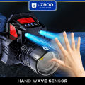 UZBOO Headlight Waterproof Rechargeable Motion Sensor Head Light Powerful Headlamp LED Headlamp Induction Headlight Waterproof Work Light USB Rechargeable Emergency Light Head-mounted Lamp.