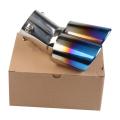 1xUniversal Exhaust Muffler Pipe End Stainless Steel Car Round Mouth Double Pipe Tail Pipe Car Tail Throat Exhaust Pipe. 