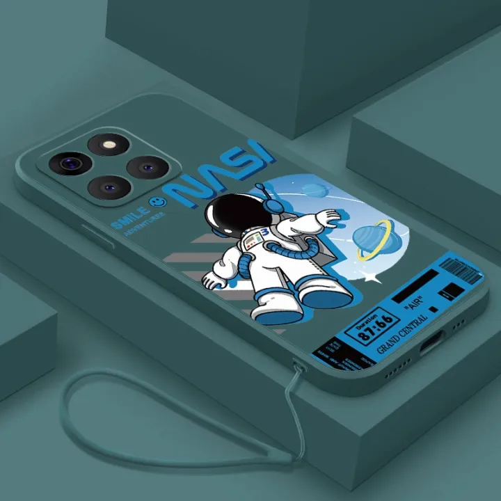 %5BFree%20Strap%5D%20Honor%20X8b%20X7b%20X8a%205G%20X7a%20X6a%20Smile%20Astronaut%20Square%20Phone%20Case%20Liquid%20Silicon%20Soft%20Casing%20nasa%20Cover%20-%20Image%203