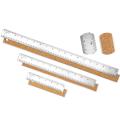 OUMERY Metal Ruler 3 Pieces Stainless Steel Ruler with Cork Backing Non Slip Straight Edge Metal Ruler for Office School Work.