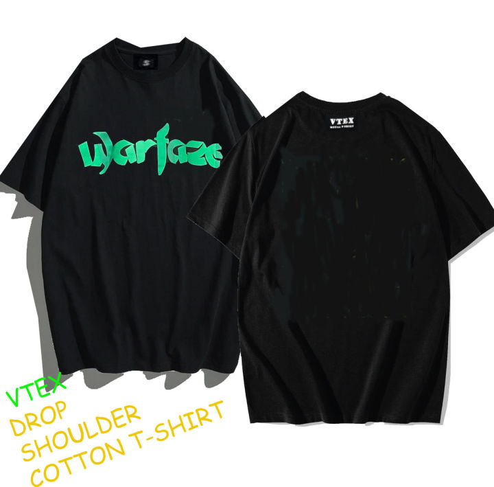 Drop Shoulder Short sleeve Warfaze Green  Print Mens T-shirt Cotton Fabrics Gsm =180+