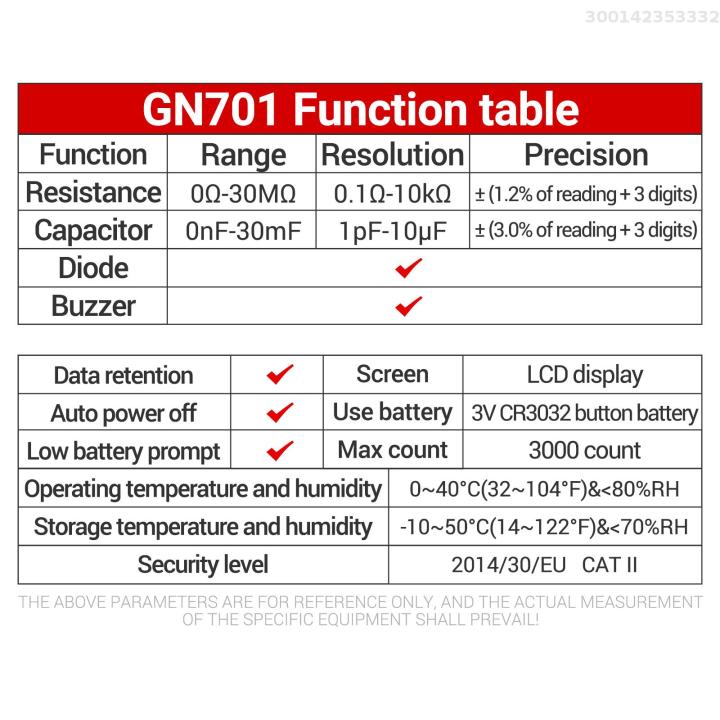 ANENG%20GN701%20Smart%20SMD%20Tester%203000%20Counts%20Multimeter%20Handheld%20Patch%20Test%20Resistance%20Capacitance%20Continuity%20Diode%20Test%20Meter%20Tools%20-%20Image%206
