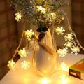 2M 20 LED Snowflake Light String Twinkle Garlands Battery Powered Lamp Holiday Party Wedding Decorative Fairy Light. 