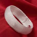 Wholesale Fine 925 Sterling Silver Bangles Bracelet Charms Heart Open for Women Lady Jewelry Adjustment Cuff Wedding Gift. 