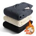 Cashmere Pants Men's Autumn and Winter Padded Fleece Trousers Thermal and Windproof Leisure Cargo Cotton Pants Track Sweatpants. 