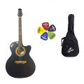 Signature 265 Loud Series Acoustic Best Guitar with Electric Output + 3 Picks + Bag. 