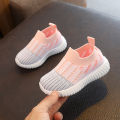 Spring and autumn style contrasting middle and large children's shoes, breathable student shoes, trendy casual shoes, striped boys, girls, flying knitting shoes. 