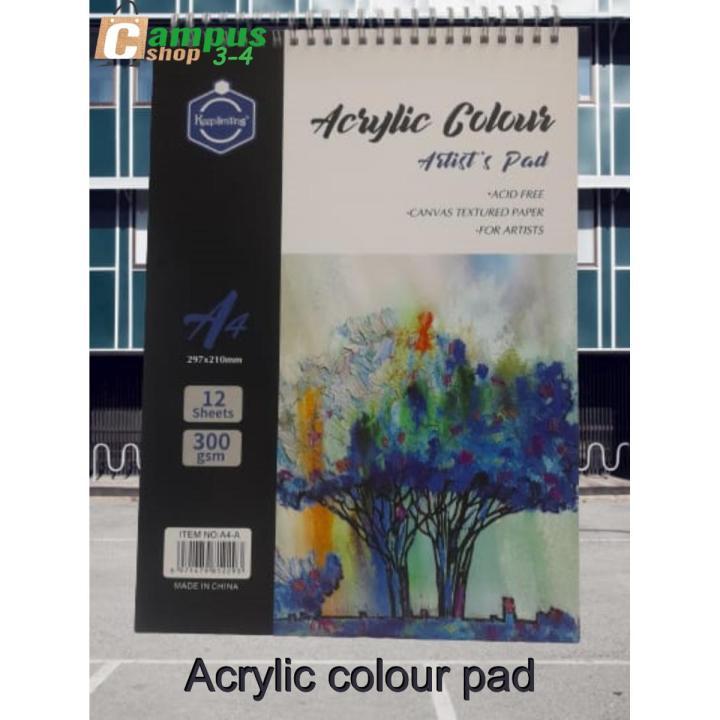 Keep Smiling Artist's Acrylic Pad A5/A4/A3 Size (24Page) For acrylic painting
