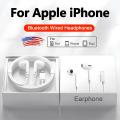 Headphones For Apple iPhone 15 14 11 12 13 Pro Max Earphones XR X XS 8 Plus Bluetooth Wired Earbuds Headset Accessories. 