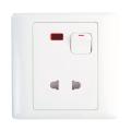 Super Star Lotus 10A 2 Pin Socket with Switch Neon Two 2Pin Electrical Wall Outlet Indicator.