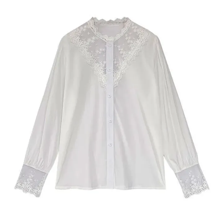 PLAZSON%20Summer%20Women%20Blouse%20Lace%20Patchwork%20Chiffon%20White%20Shirt%20Long%20Sleeve%20Button%20Elegant%20Office%20Lady%20Tops%20Korean%20Style%20Clothes%20-%20Image%205