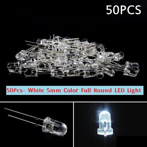 50Pcs-%20White%205mm%20Color%20Full%20Round%20LED%20Light%20Emitting%20Diode%205mm%20LED%20Light%20White%20Light%20Bulb%205mm%20%20LED%20For%20Indicator%20Light%20LED%20-%20Image%203