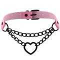 Vintage Heart Necklace Choker With Chain Goth Collar For Girls Grunge Punk Cute Kawaii Egirl Chocker Harajuku Accessories. 