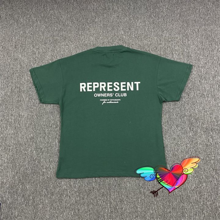 Represent Tee Men Women 1:1 Hunter Graphic Represent Hound T-shirt Vintage Tops Washed Short Sleeve