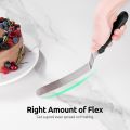 3-piece cake spatula set stainless steel icing spatula PP plastic handle straight curved cake decoration icing spatula baking ca. 