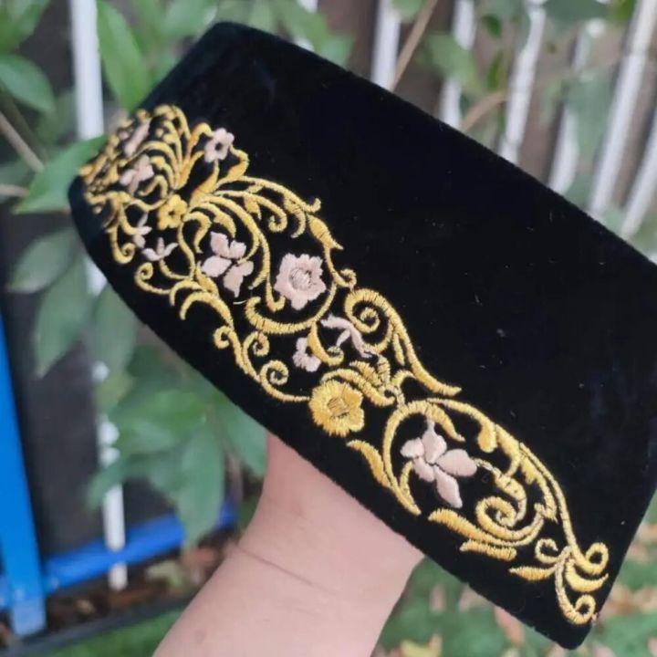 Cotton%20Muslim%20Worship%20Hat%20Fashion%20Embroidery%20Black%20India%20Caps%20Muslim%20Hat%20Men%20-%20Image%205