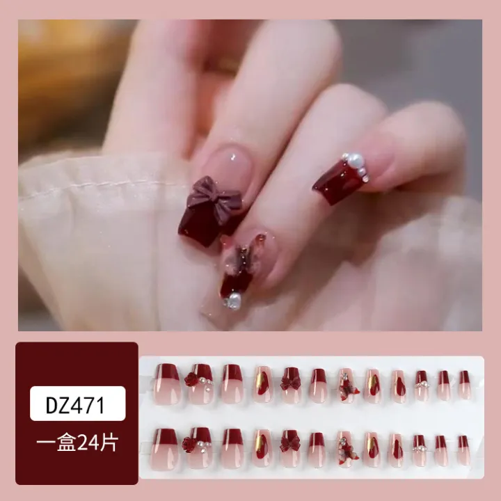 24%20Pcs%20artificial%20Fake%20Nails%20Box%20For%20Women%20added%20with%20Liquid%20Glue%20-%20Image%203