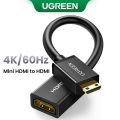 Ugreen Mini HDMI Adapter Mini HDMI to HDMI Cable Adapter 4K Compatible for Raspberry Pi ZeroW Camcorder PC Computer HDMI Mini Adapter.