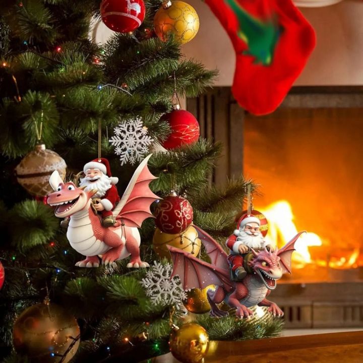 Dinosaur%20Merry%20Christmas%20Decoration%202D%20Xmas%20Flying%20Dragon%20Decoration%20Cartoon%20Dinosaur/Santa%20Claus%20Christmas%20Santa%20Claus%20Ornament%20Acrylic%20Hanging%20Christmas%20Tree%20Dinosaur%20Pendant%20New%20Year%20-%20Image%206