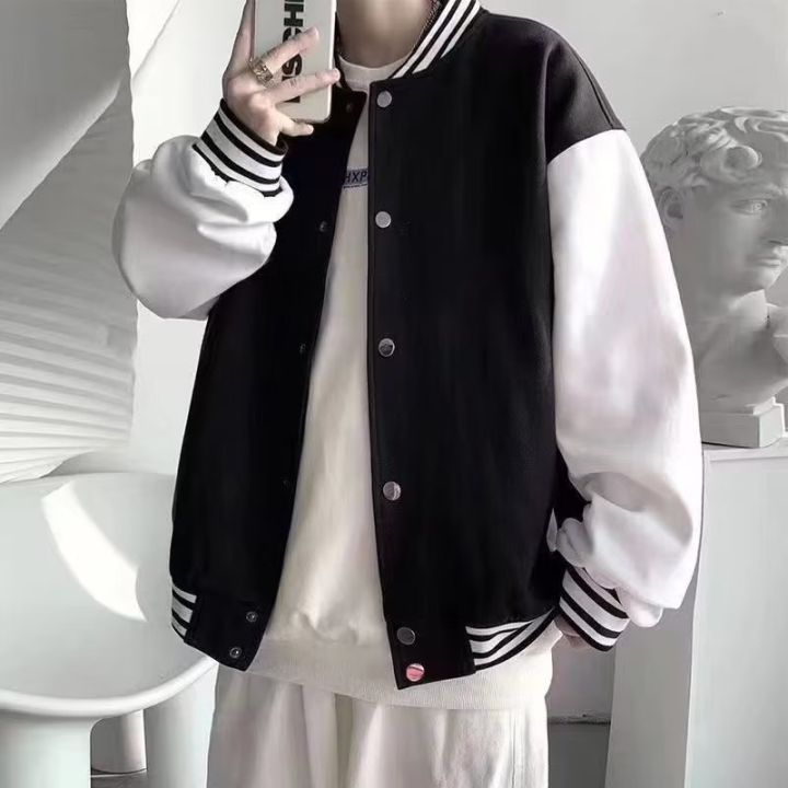 College Style Baseball Jacket Men's Middle School Students 2023 Spring and Autumn New Loose Hong Kong Style Boys Jacket Thin