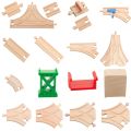 TBKJOYS Wooden Train Track Railway Accessories All Kinds of Wood Track Variety Comnent Eduional Toys. 