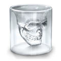 Glass wine household water double layered skull anti drop and high aesthetic value glass, Instagram style. 