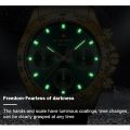 NAVIFORCE NF9193 New Luxury Men Watch Gold Green Fashion Business Stainless Steel Quartz Multifunction Comes With A 24 Hour Men Watches-Golden & Green. 