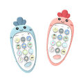 Baby Phone Toy Silicone Baby Pretend Phone Toy Turnip Shaped Play Phone Interactive Toys. 