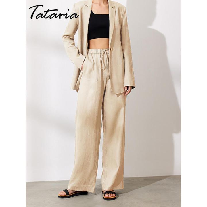 Women Cotton Linen Pants White Mid Waisted Loose Wide Leg Pant Summer Baggy 4XL 5XL Thin Soft for Girls Pants Female Trousers
