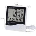 HTC 2 Digital LCD Temperature Meter Humidity Thermometer Hygrometer Home Weather Station Indoor Outdoor Probe Sensor with Alarm Clock HTC-2. 