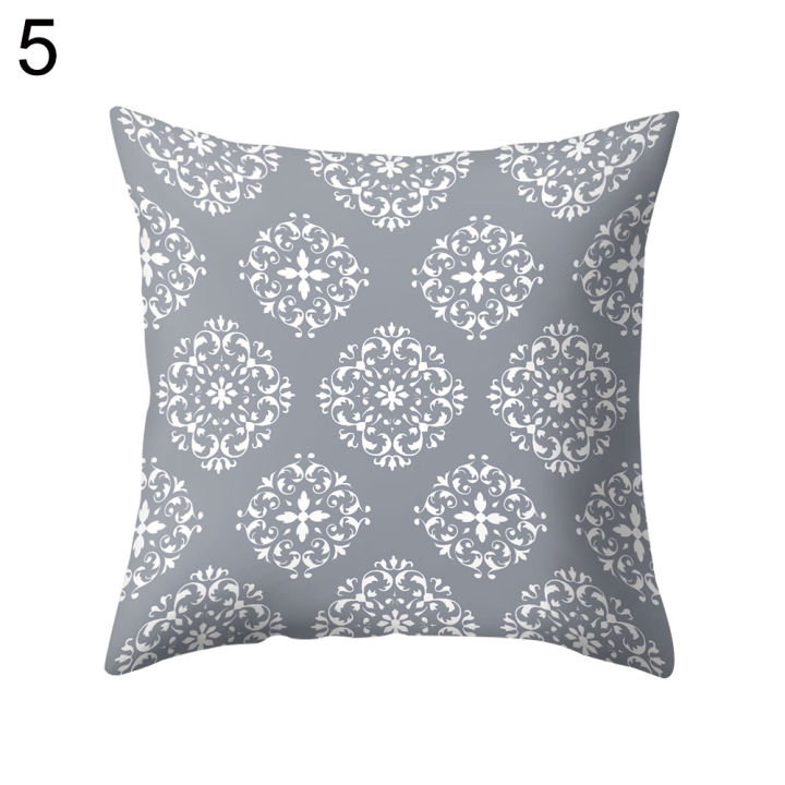 Gray Geometric Square Throw Pillow Protector Case Cushion Cover Bedding Articles